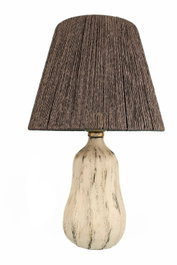 Opviq Lámpara de mesa YL676 de cerámica gris con tapa de yute